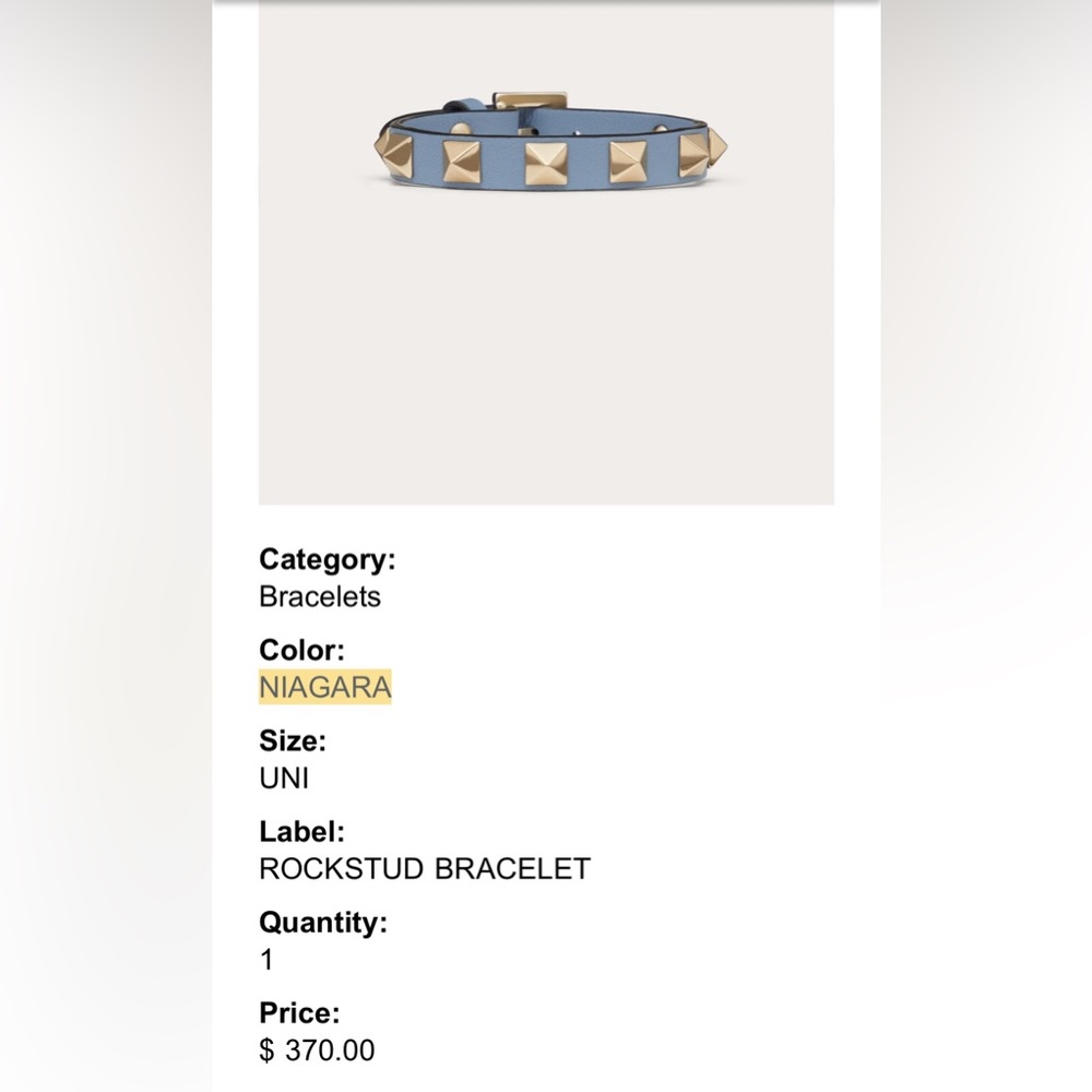 Valentino Garavani Rockstud Bracelet Niagara blue - Picture 7 of 7